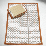 KORAI MAT WITH WHITE AND ORANGE FLORAL COMBINATION ( 5/7 FEET )