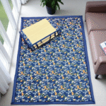 KORAI MAT WITH NAVY BLUE SMALL FLOWER ( 3.5/6 FEET ) (Copy)