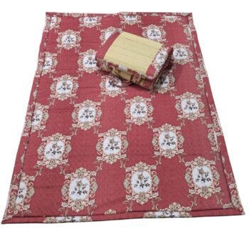 POOJA MAT SIZE 3.5/7 FEET PREMIUM MIRROR PINK